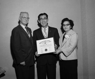 [Boy Scouts of America Silver Beaver award presentation to Mr. Ozeki at the Biltmore Bowl in the Los Angeles Biltmore, Los Angeles, California, January 31, 1961]