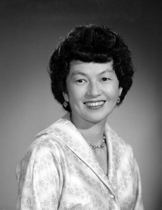 [Mrs. Robert Kodama, 42nd St. School PTA honorary life membership recipient, head and shoulder portrait, Los Angeles, California, May 10, 1961]