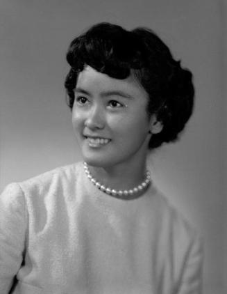 [Irene Yonashiro, Ephebian award recipient at Roosevelt High School, head and shoulder portrait, Los Angeles, California, June 4, 1961]