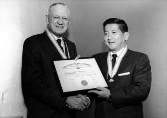 [Boy Scouts of America Silver Beaver award presentation to Ronnie Sugiyama, Los Angeles, California, February 2, 1963]