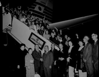 [Nihon Minyo Kyokai arriving at Los Angeles International Airport, Los Angeles, California, November 30, 1965]