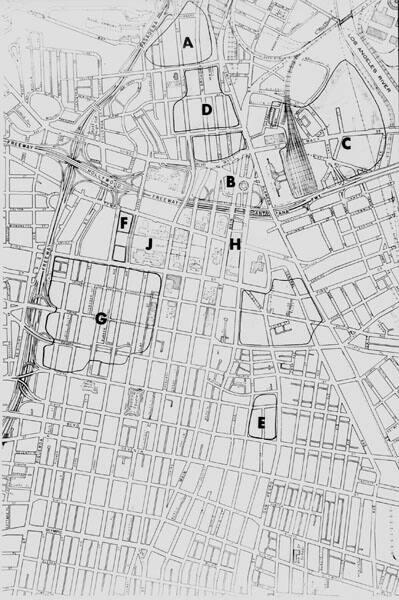 [Map of downtown Los Angeles, California, 1965]