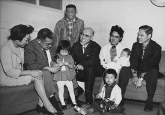 [Thomas Abe and families with adoptees from Japan, California, April 19, 1966]