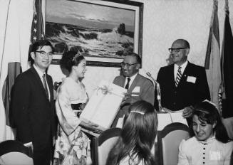 [Los Angeles-Nagoya Sister City Affiliation party at George Lim's restaurant in Chinatown, Los Angeles, California, August 1969]
