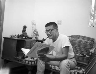 [Taro Yashima reading "Seashore story", Los Angeles, California, October 24, 1967]