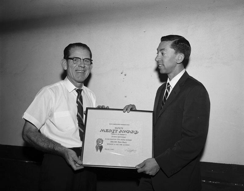 [Safety Merit Award presentation toJerome Sportswear, California, April 29, 1967]