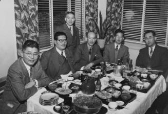 [Mr. Nozawa at airport and Kawafuku restaurant, Los Angeles, California, 1967]