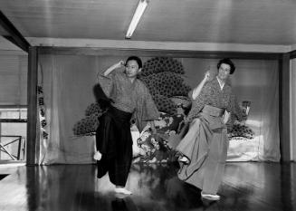 [Miss Moreland taking lessons in Noh dance from Setsuyo Kita of Kita Kai, California, August 23, 1968]