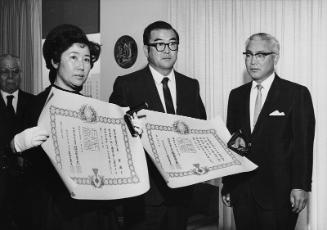 [Kunsho award presentation at office of Consul General of Japan, Los Angeles, California, June 6, 1969]