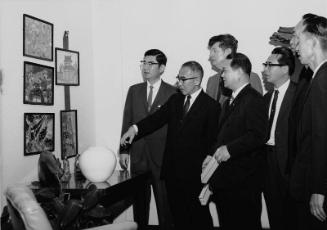 [Nagano prefecture group at Los Angeles Mayor's office in City Hall, Los Angeles, California, 1969]