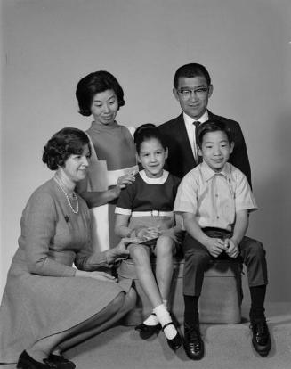 [Espinoza and Takimoto families, portrait, Los Angeles, California, February 7, 1970]