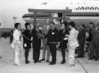[Japan Air Lines jumbo jet at Los Angeles International Airport, Los Angeles, California, June 5, 1970]