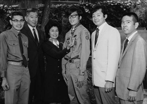 [Boy Scout award presentation at Evergreen Baptist Church of Los Angeles, Los Angeles, California, June 14, 1970]