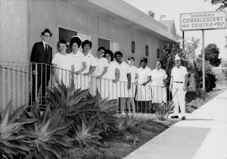 [Staff and patients of Gardena Convalescent Home, Gardena, California, July 10, 1970]