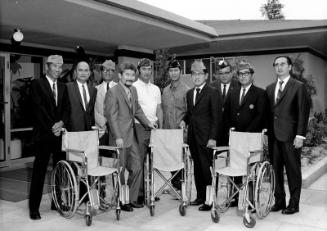 [Disabled American Veterans presentation of wheelchairs to Keiro Nursing Home, Los Angeles, California, September 13, 1970]