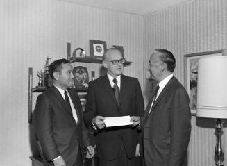 [Japanese American Republicans campaign fundraiser check presentation to GOP, California, October 3, 1970]