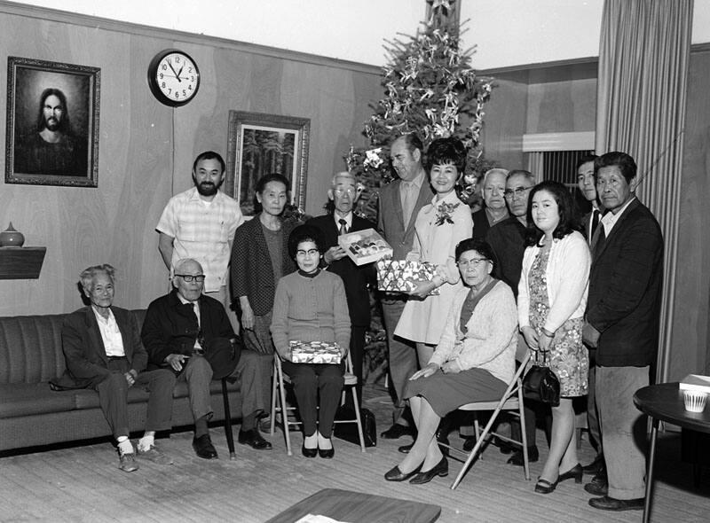 [Japanese Community Pioneer Center Christmas donation, Los Angeles, California, 1970]