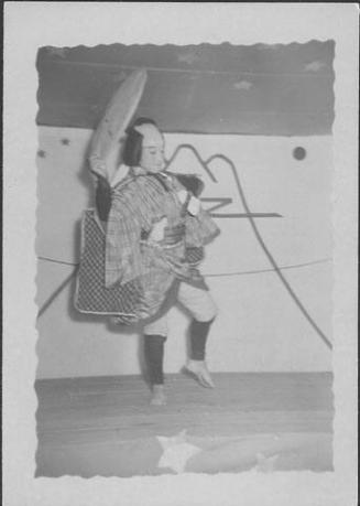 [Boy in costume dancing for Kabuki performance, Rohwer, Arkansas, July 3, 1944]