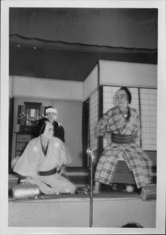 [Samurai and bound commoner in Kabuki play, Rohwer, Arkansas, November 12, 1944]