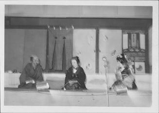 [Old man, woman and young woman in Kabuki play, Rohwer, Arkansas, October 21, 1944]